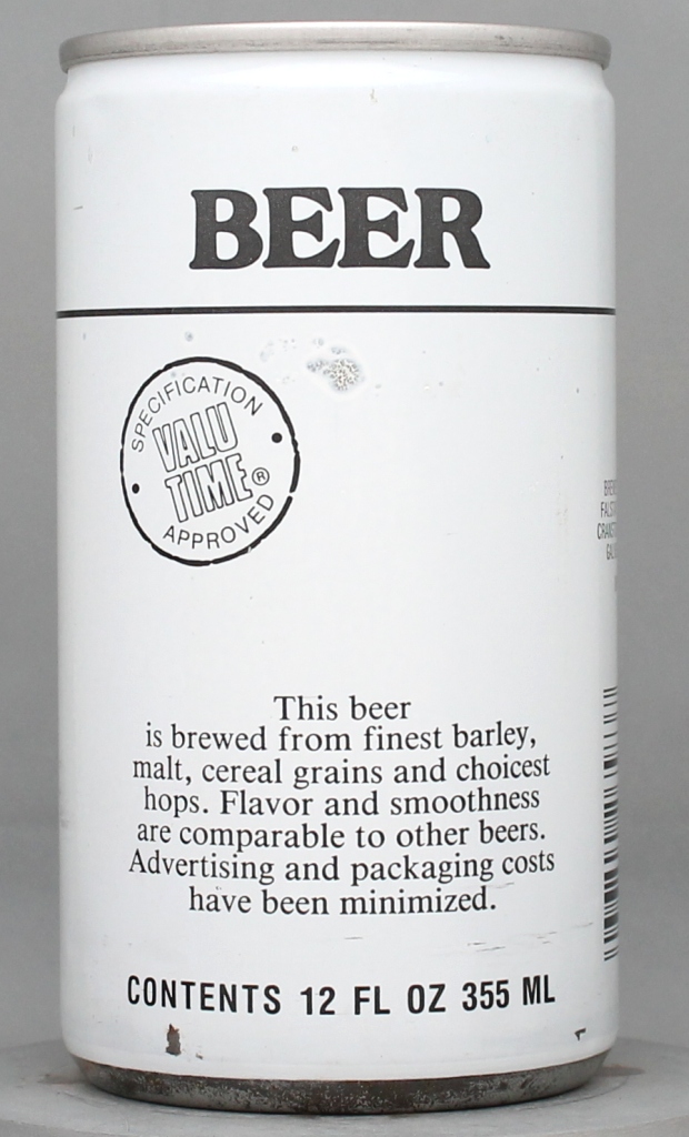 Value Time Beer 12 Oz Tab Top Can