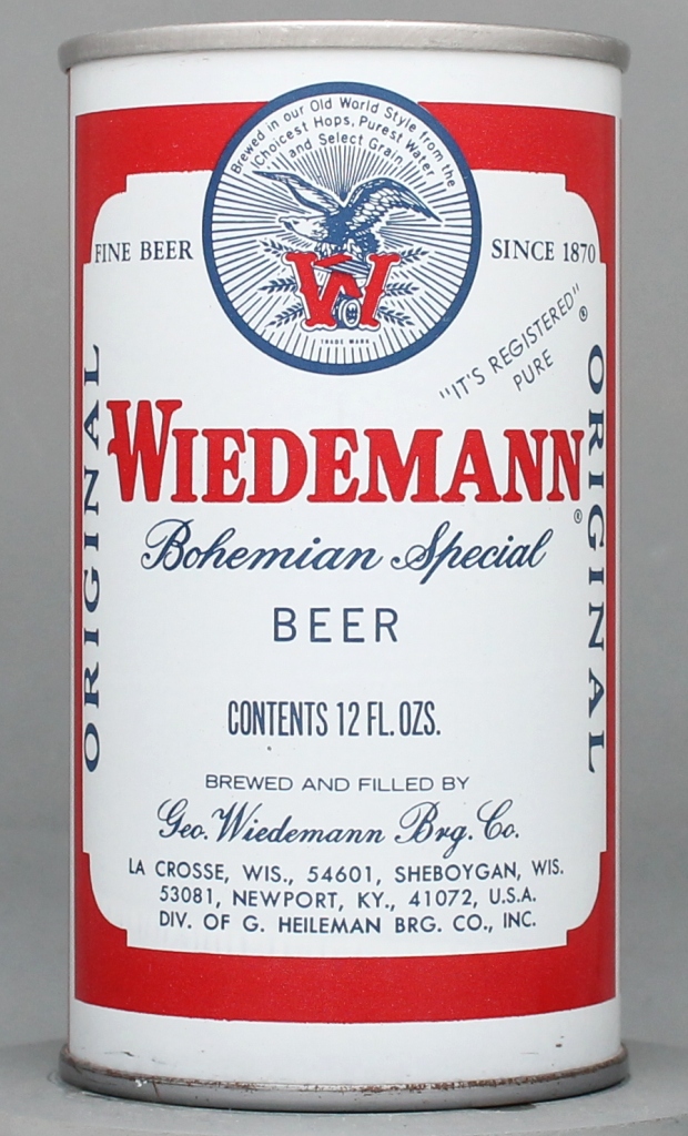 Wiedemann Bohemian Special Beer 12 Oz Tab Top Can