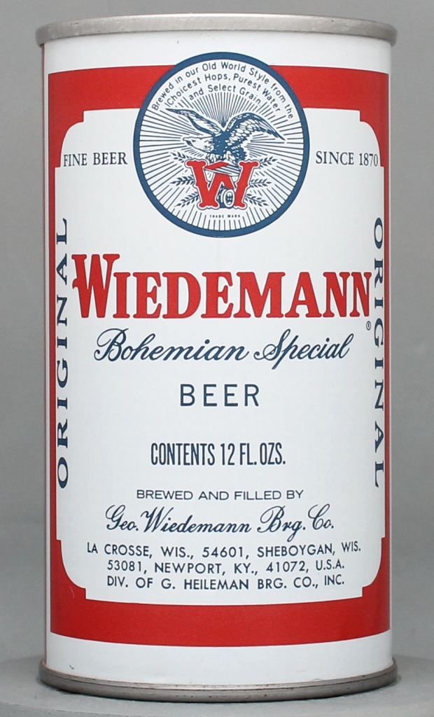 Wiedemann Bohemian Special Beer 12 Oz Tab Top Can