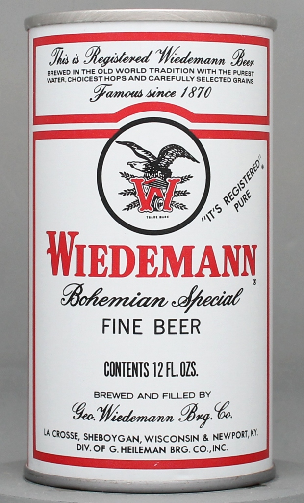 Wiedemann Bohemian Special Fine Beer 12 Oz Tab Top Can