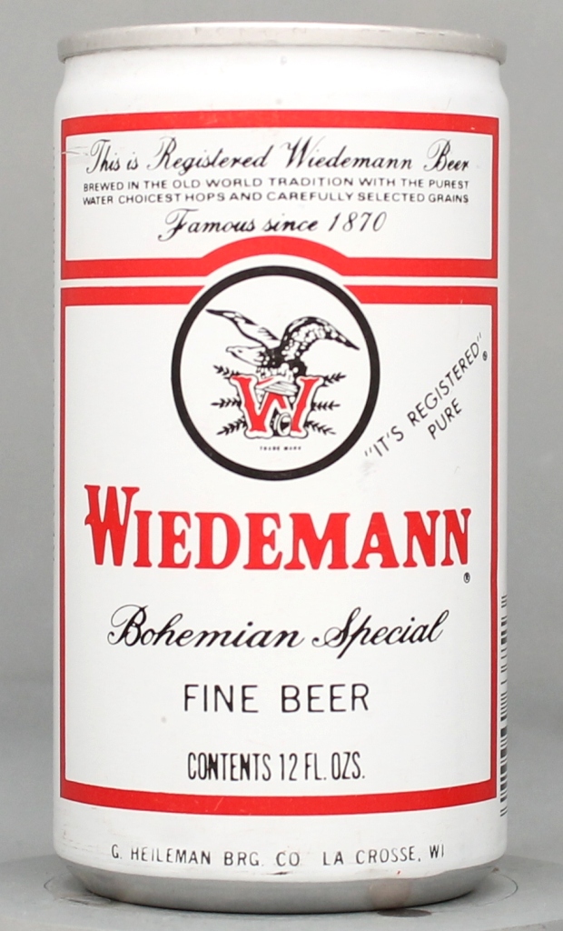 Wiedemann Bohemian Special Fine Beer 12 Oz Tab Top Can