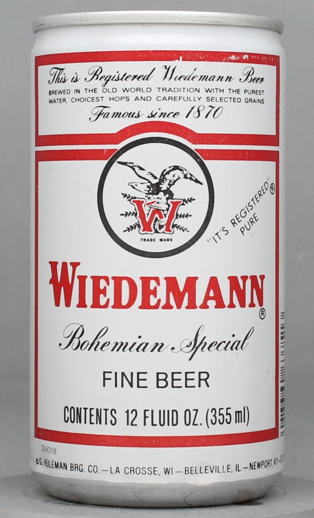 Wiedemann Bohemian Special Fine Beer 12 Oz Tab Top Can