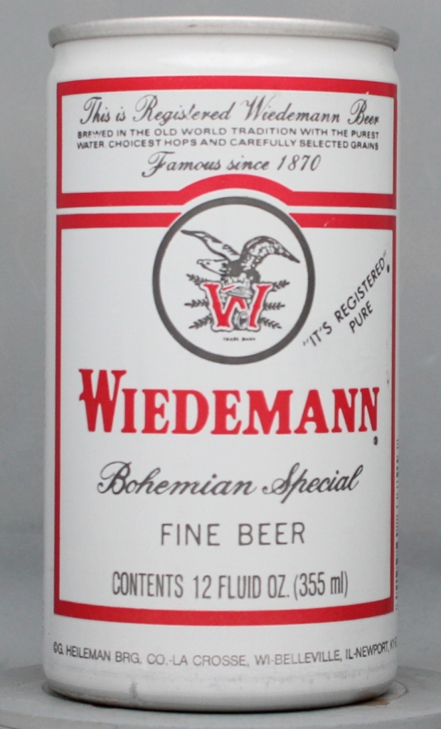 Wiedemann Bohemian Special Beer 12 Oz Tab Top Can