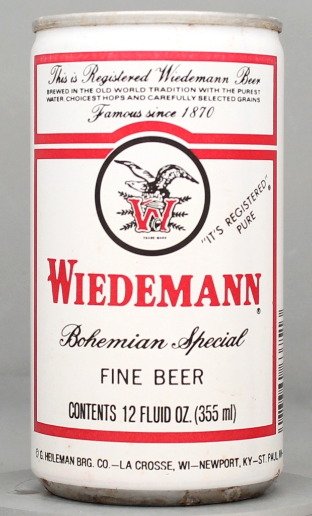 Wiedemann Bohemian Special Fine Beer 12 Oz Tab Top Can