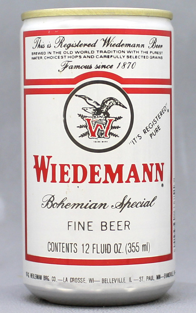 Wiedemann Bohemian Special Fine Beer 12 Oz Tab Top Can