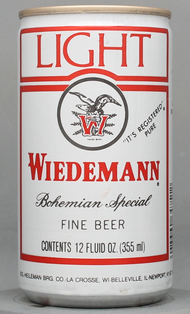 Wiedemann Light Bohemian Special Fine Beer 12 Oz Tab Top Can