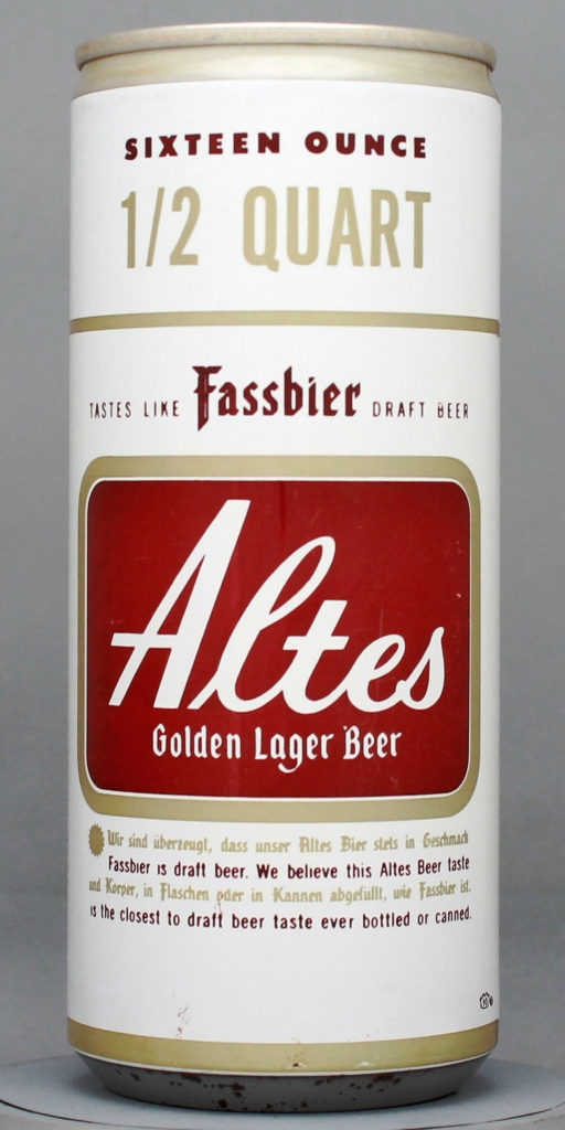 Altes Golden Lager Beer 16 Oz Tab Top Can