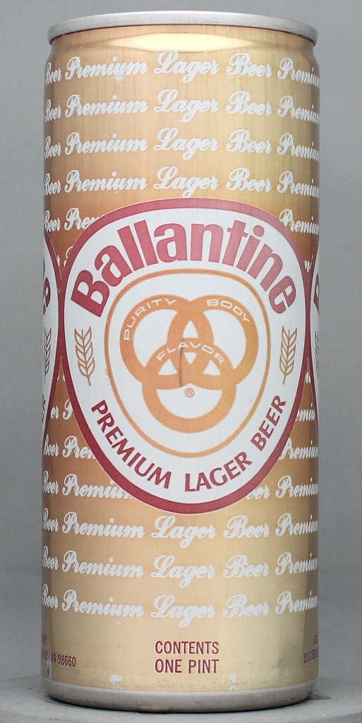 Ballantine Premium Lager Beer 16 Oz Tab Top Can