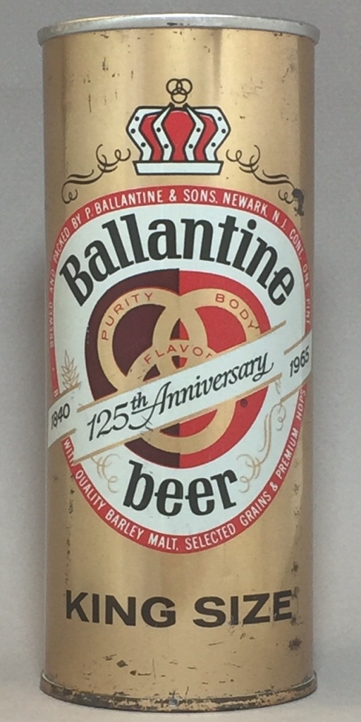 Ballantine 125th Anniversary Beer 16 Oz Zip/Tab Top Can