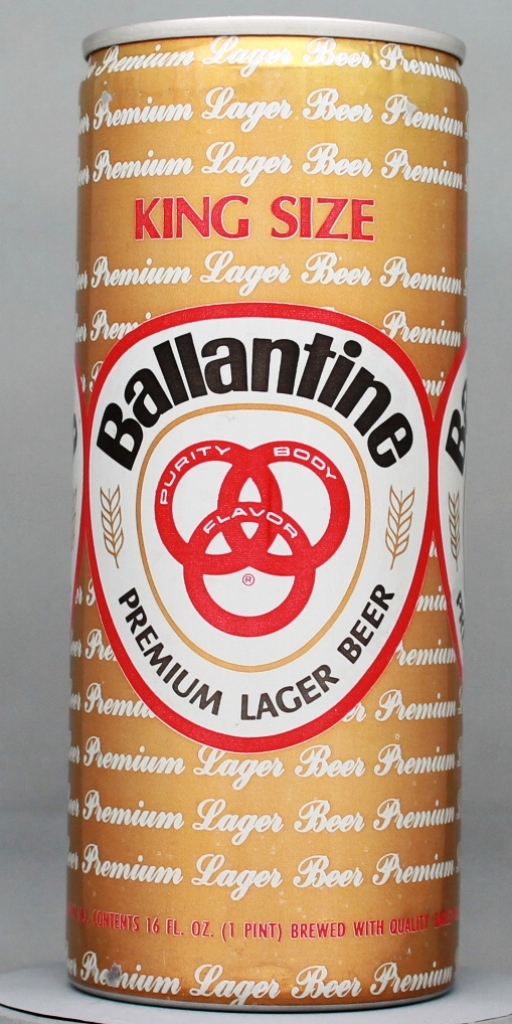 Ballantine Premium Lager Beer 16 Oz Tab Top Can
