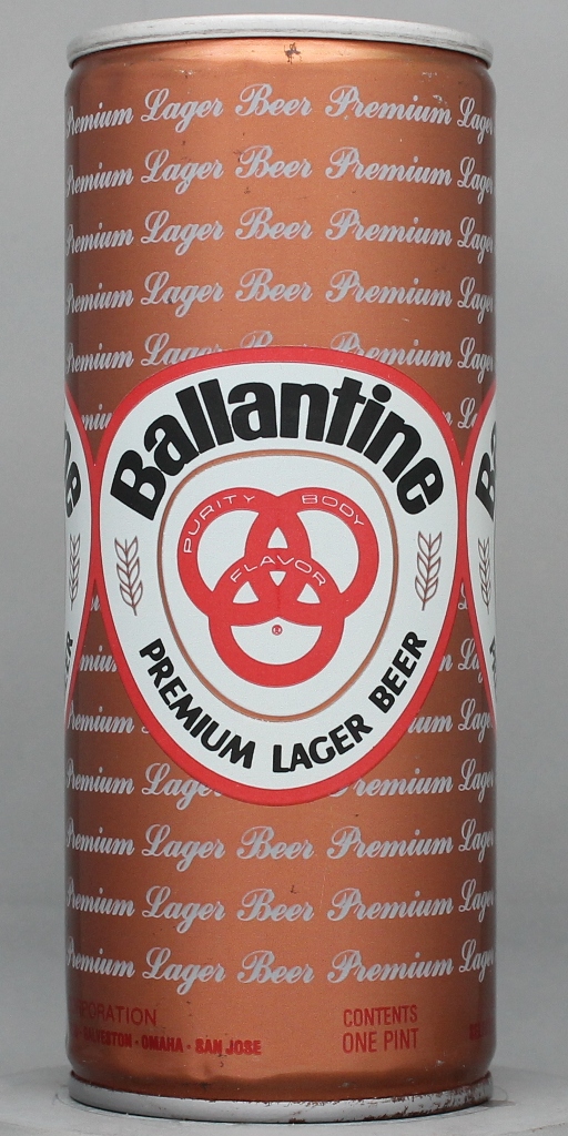 Ballantine Premium Lager Beer 16 Oz Tab Top Can