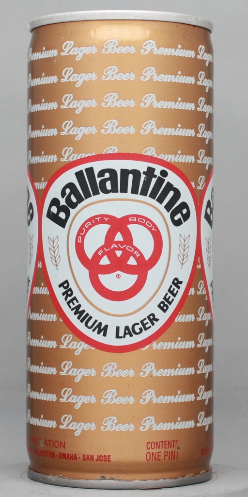 Ballantine Premium Lager Beer 16 Oz Tab Top Can