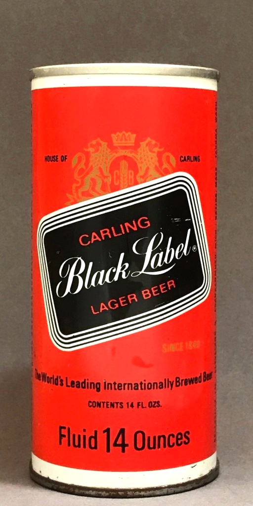 Black Label Lager, Carling Beer 14 Oz Tab Top Can