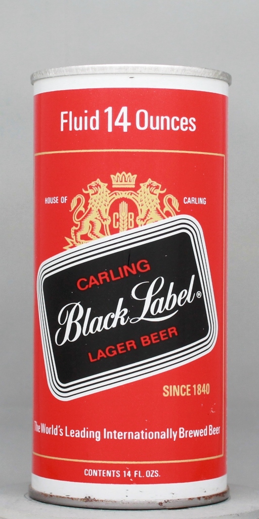 Black Label Lager, Carling Beer 14 Oz Tab Top Can