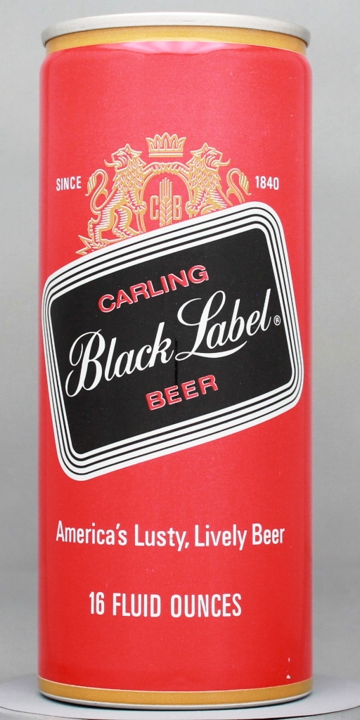 Black Label, Carling Beer 16 Oz Tab Top Can