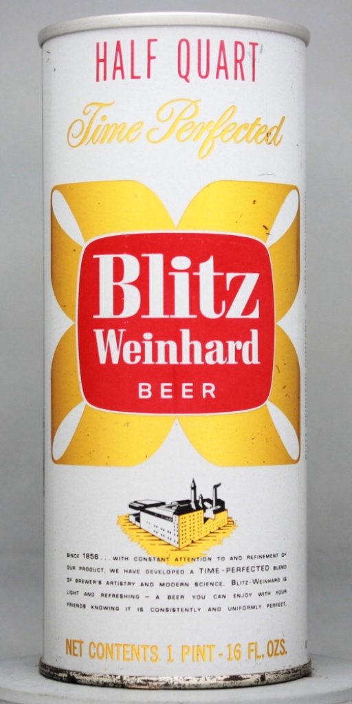 Blitz Weinhard Beer 16 Oz Tab Top Can