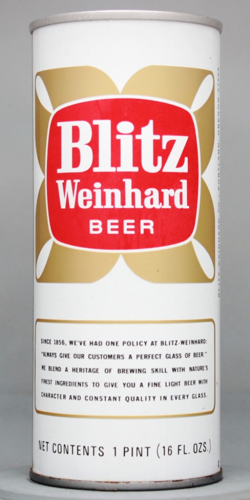 Blitz Weinhard Beer 16 Oz Tab Top Can