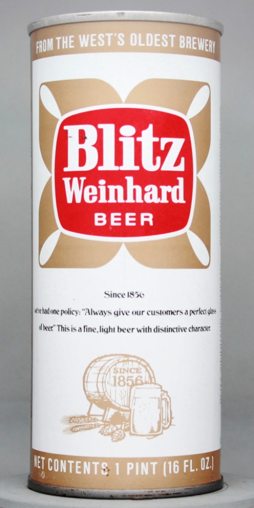 Blitz Weinhard Beer 16 Oz Tab Top Can