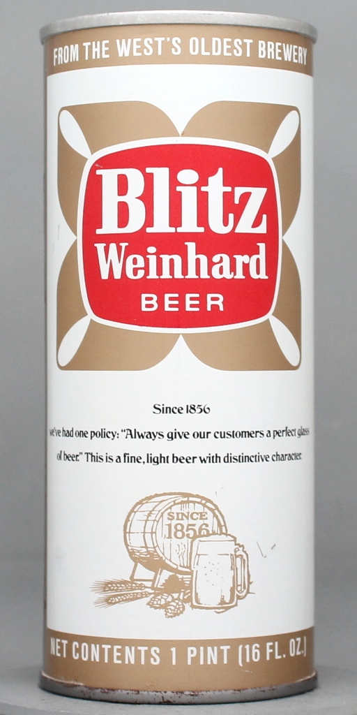 Blitz Weinhard Beer 16 Oz Tab Top Can