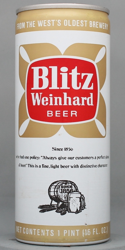 Blitz Weinhard Beer 16 Oz Tab Top Can