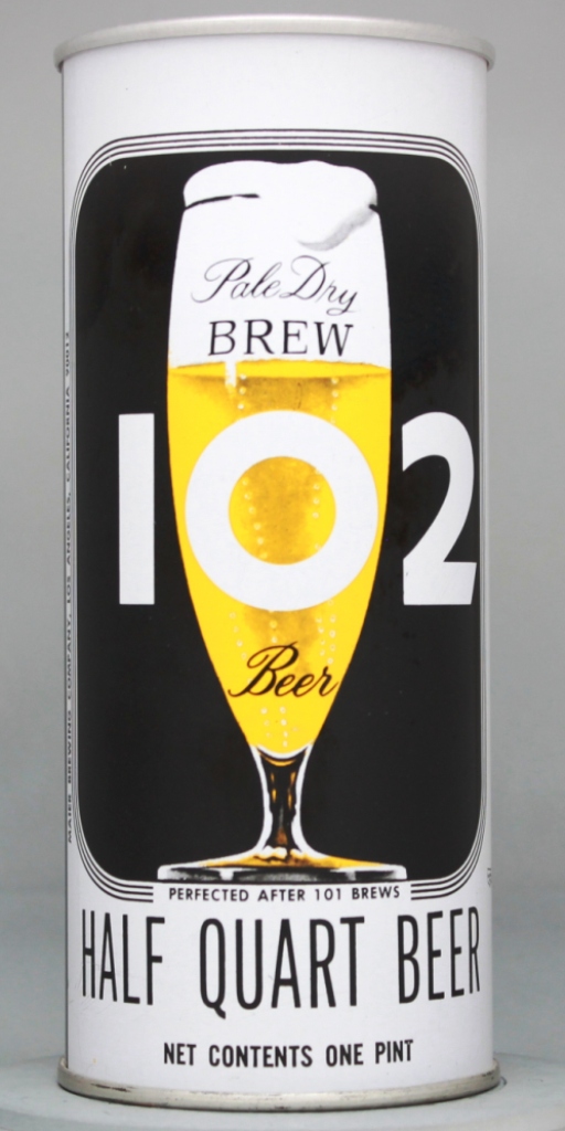 Brew 102 Pale Dry Beer 16 Oz Tab Top Can