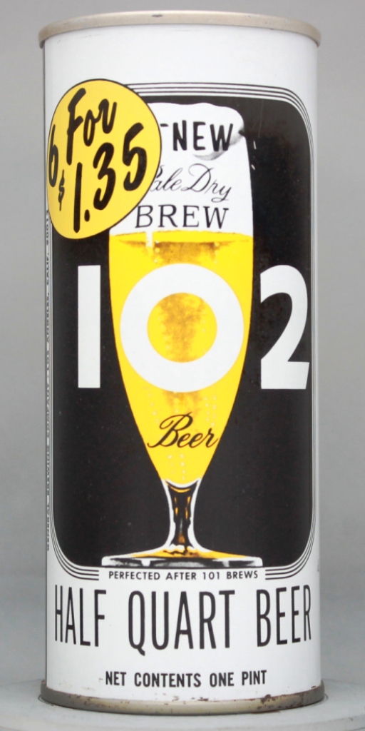 Brew 102 Pale Dry Beer 16 Oz Tab Top Can