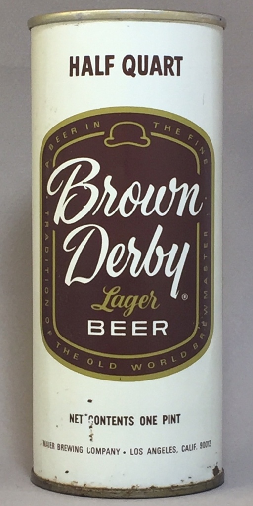 Brown Derby Lager Beer 16 Oz Tab Top Can