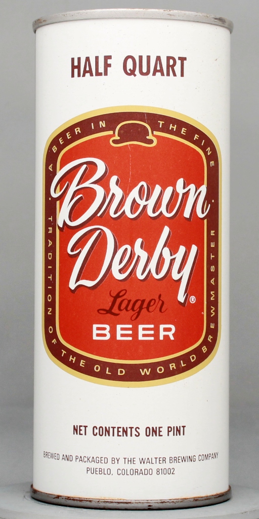 Brown Derby Lager Beer 16 Oz Tab Top Can