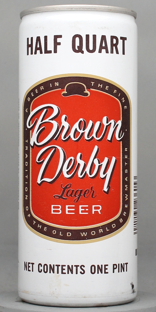 Brown Derby Lager Beer 16 Oz Tab Top Can