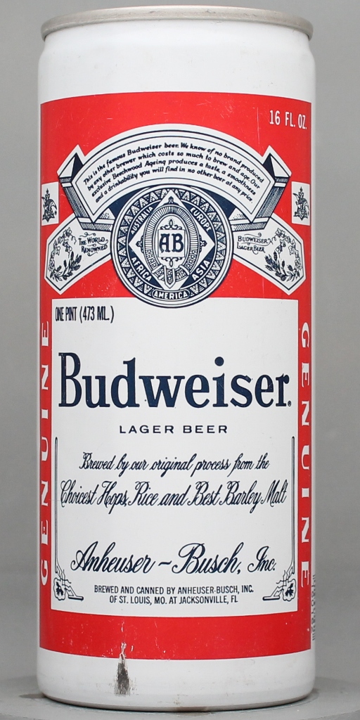 Budweiser Lager Beer 16 Oz Tab Top Can