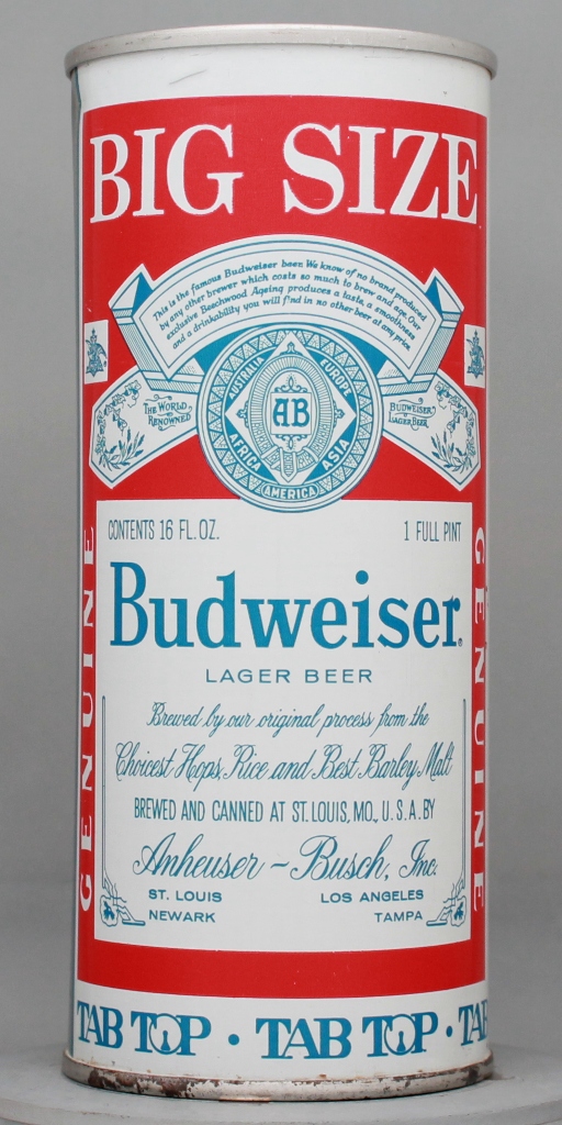 Budweiser Lager Beer 16 Oz Zip Top Can