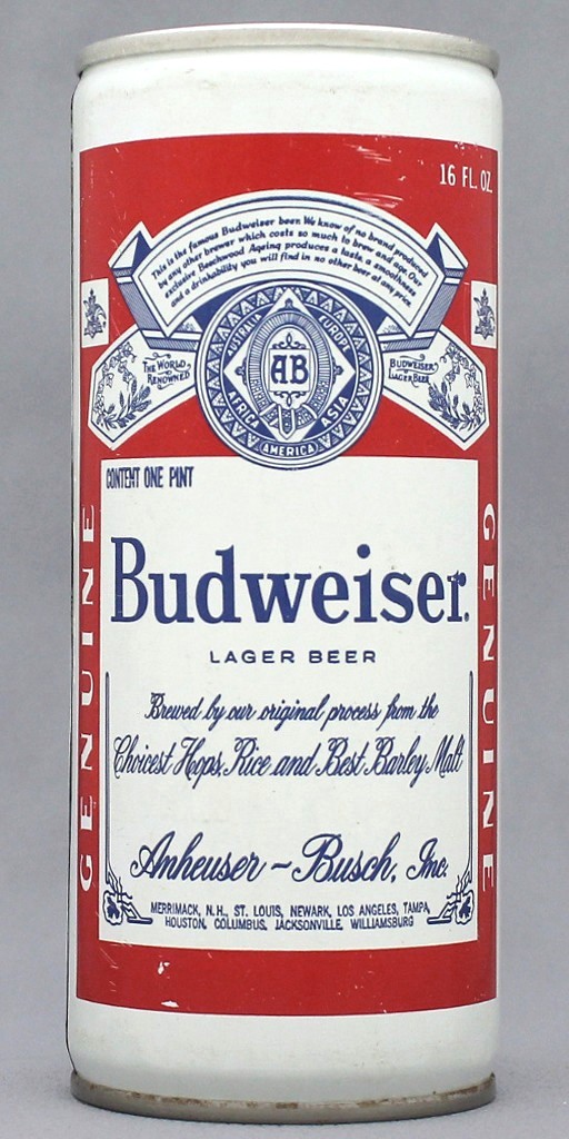 Budweiser Lager Beer 16 Oz Tab Top Can
