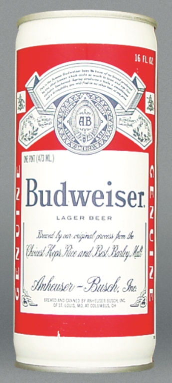 Budweiser Lager Beer 16 Oz Tab Top Can
