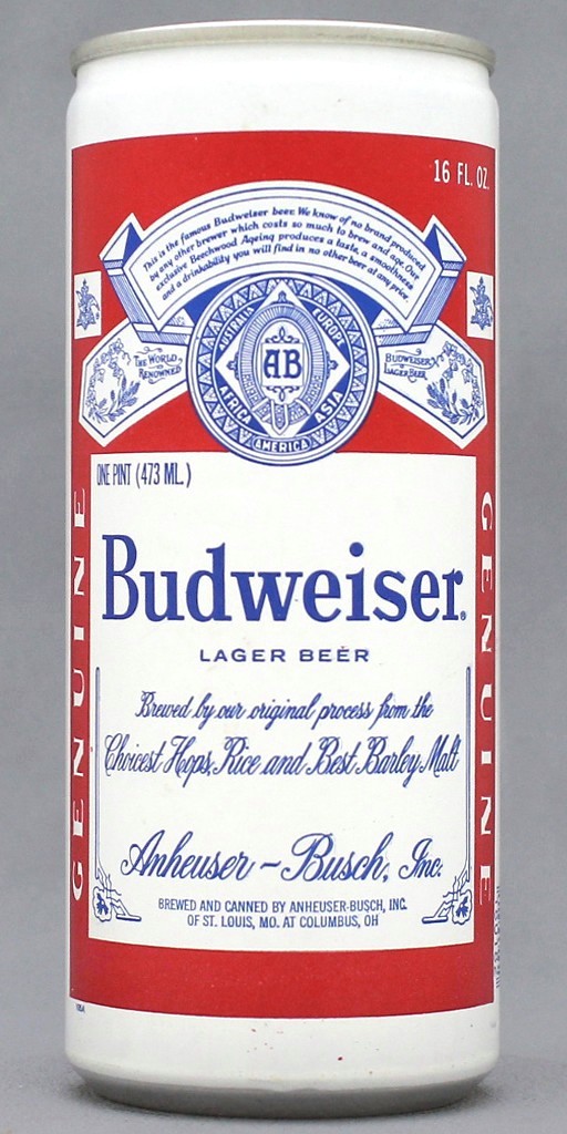Budweiser Lager Beer 16 Oz Tab Top Can