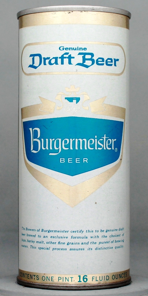Burgermeister Genuine Draft 16 Oz Tab Top Can
