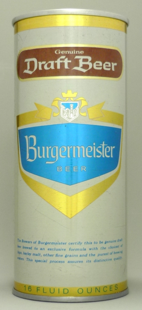 Burgermeister Genuine Draft 16 Oz Tab Top Can