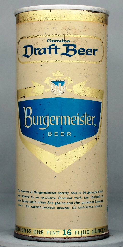 Burgermeister Genuine Draft 16 Oz Tab Top Can