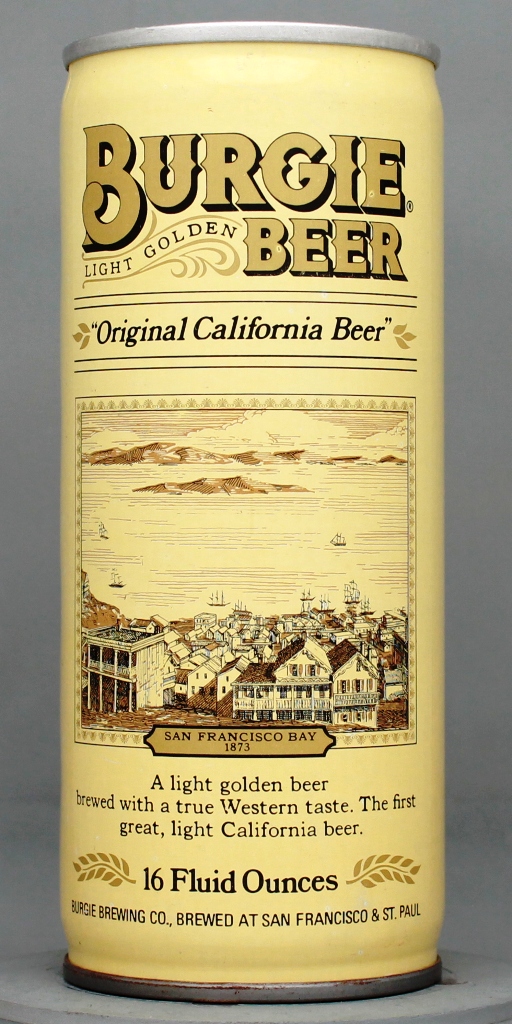 Burgie Light Golden Beer 16 Oz Tab Top Can