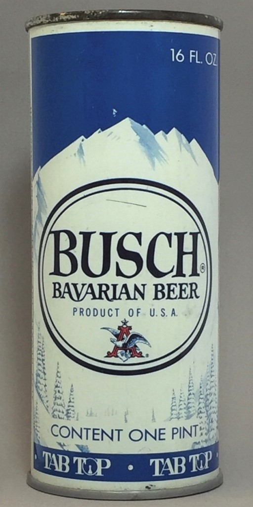 Busch Bavarian Beer 16 Oz Zip/Tab/Insert Top Can