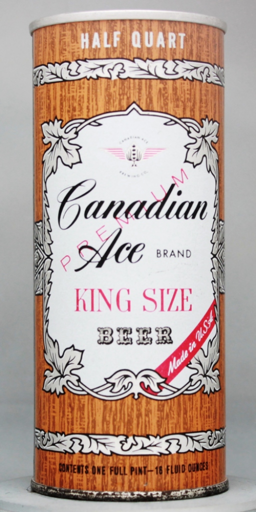 Canadian Ace Premium Beer 16 Oz Zip Top Can