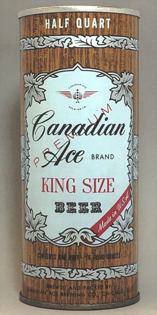 Canadian Ace Premium Beer 16 Oz Tab Top Can