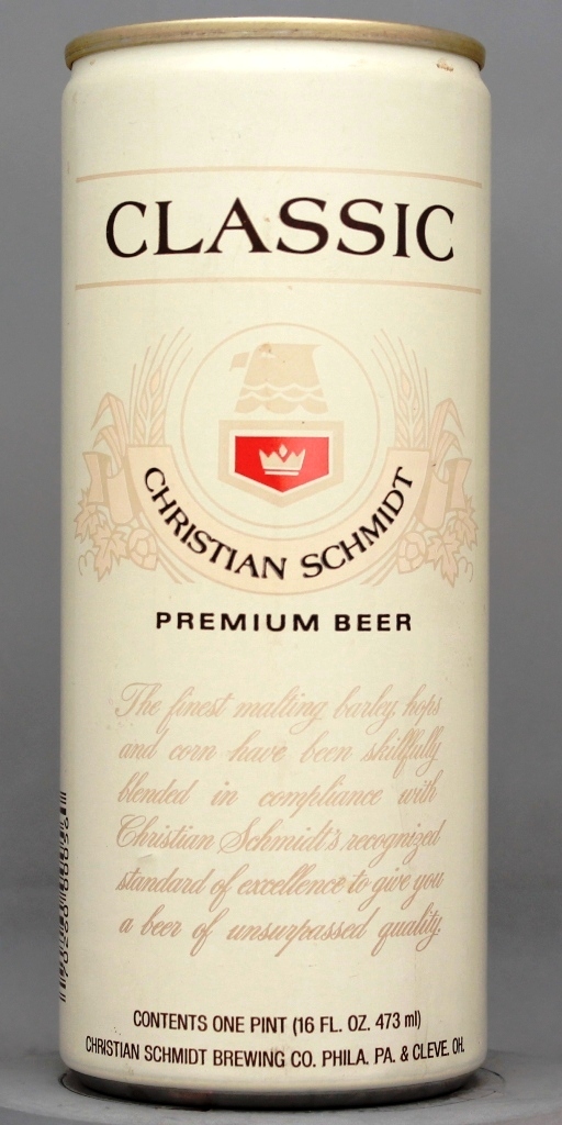 Classic Premium, Christian Schmidt Beer 16 Oz Tab/Stay Top Can