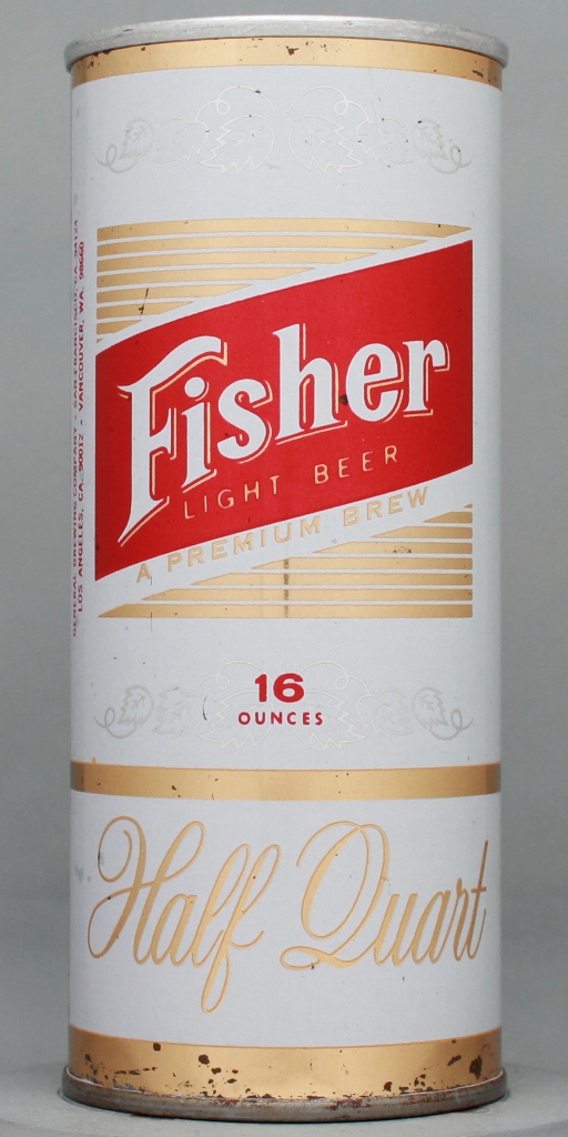 Fisher Light Premium Brew Beer 16 Oz Tab Top Can