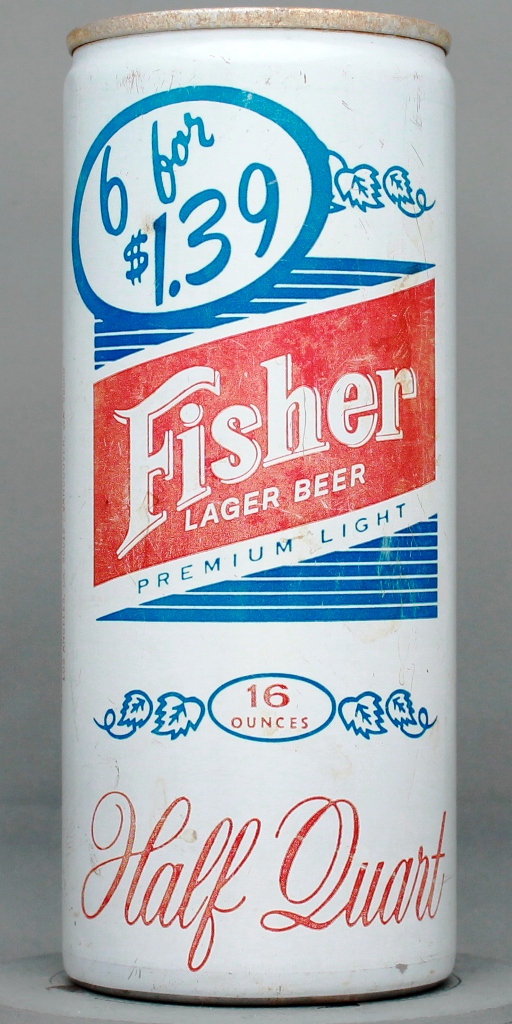 Fisher Light Premium Brew Beer 16 Oz Tab Top Can