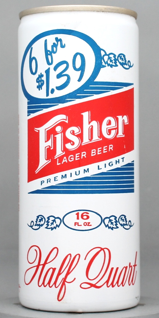 Fisher Premium Light Lager Beer 16 Oz Tab Top Can