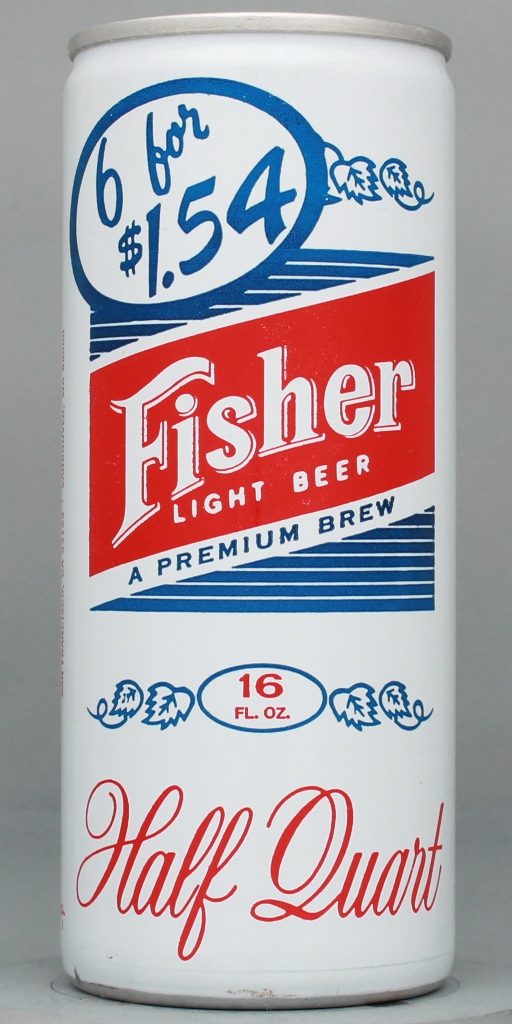 Fisher Light Premium Brew Beer 16 Oz Tab Top Can
