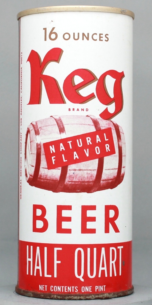 Keg Brand Beer 16 Oz Tab Top Can