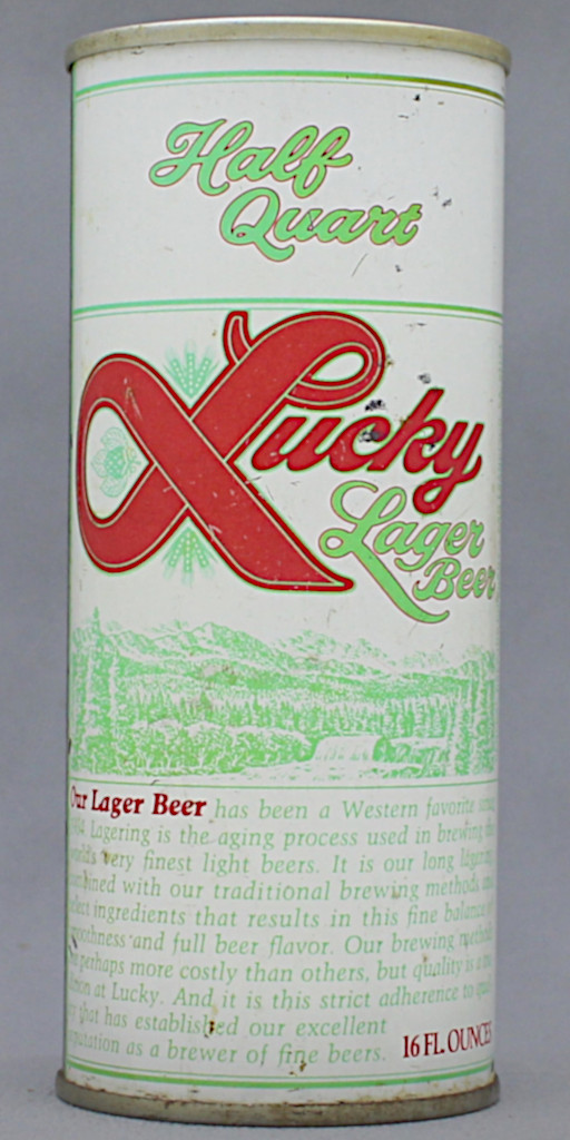 Lucky Lager Beer 16 Oz Tab Top Can