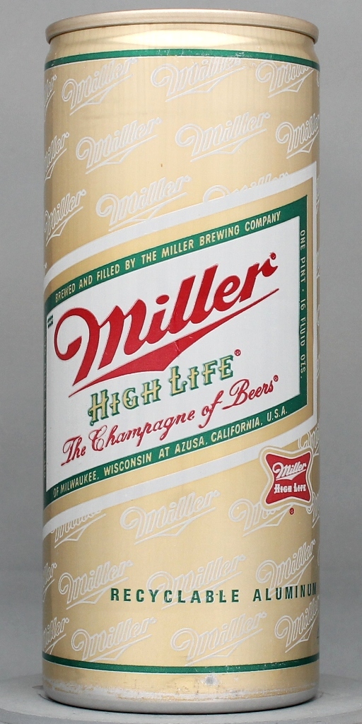 Miller High Life The Champagne Of Beer 16 Oz Tab Top Can