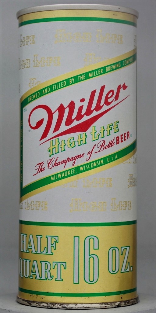 Miller High Life Beer 16 Oz Zip/Tab Top Can